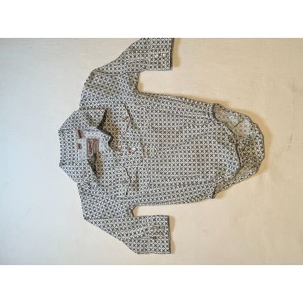 Rafter C Baby Western Snap Shirt Bodysuit 12M Black White Print Cowboy